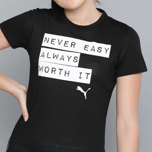 PUMA TRAINING | Never Easy Always Worth It Short Sleeve Top (Size M) - Picture 1 of 2